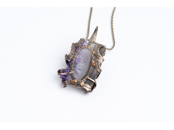 Amethyst crystal in new silver