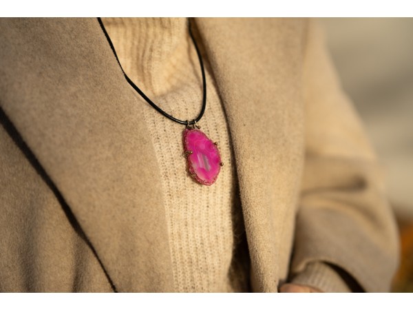 Bright pink agate